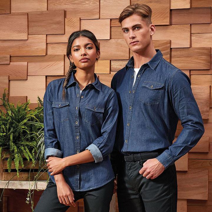 Produktbild Premier Jeans Naht Langarm Denim Hemd (L)