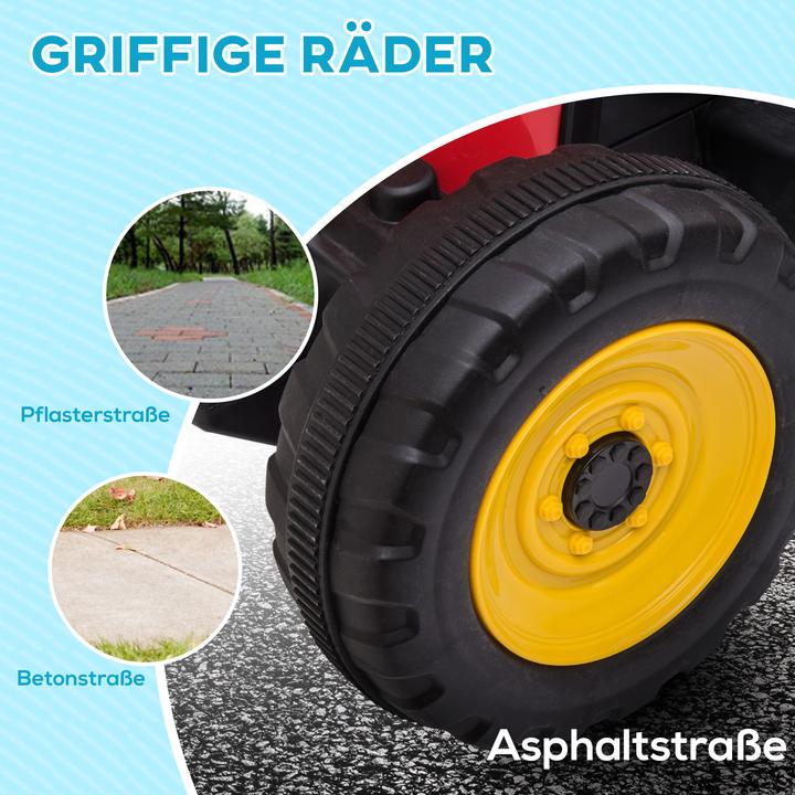 Produktbild Swisshandel24 Kinderelektro-Traktor mit Anhänger, Fernbedienung, MP3, Scheinwerfer, 3-6KM/H, Rot
