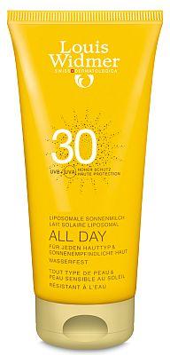 Actual product image Louis Widmer All Day sun milk perfumed (Suntan lotion, SPF 30, 100 ml, 137 g)