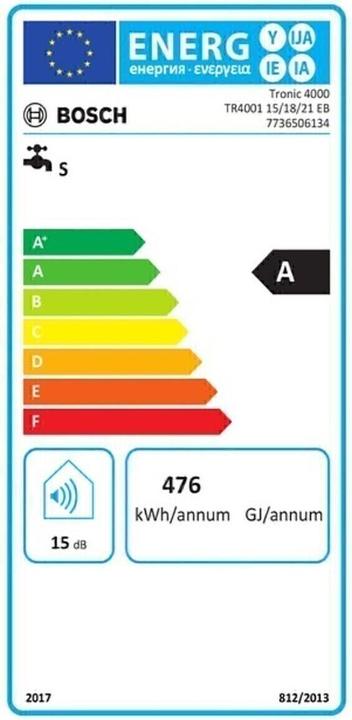 Energy Label Bosch Home Comfort Tronic 4000