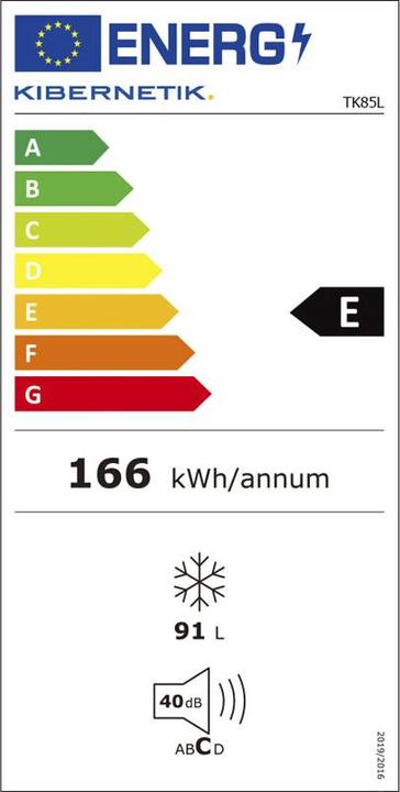 Energie-Label Kibernetik Tiefkühlschrank (Freistehend, 91 l)