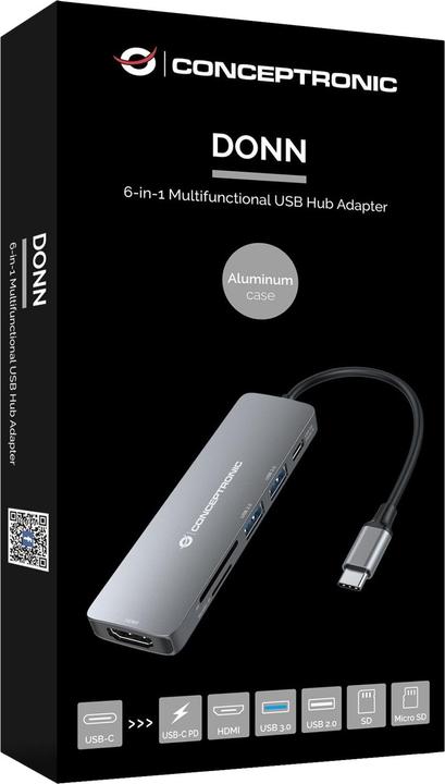 Produktbild Conceptronic USB C zu (USB-C, 6 Ports)
