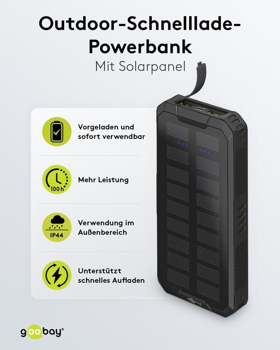 Produktbild Goobay QC/PD Solar (20000 mAh, 18 W, 74 Wh)
