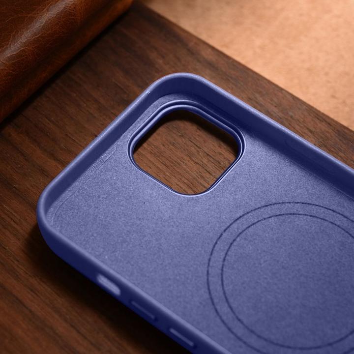 Image du produit iCarer Étui en cuir véritable pour iPhone 14 Plus violet clair (compatible MagSafe) (Apple iPhone 14 Plus)
