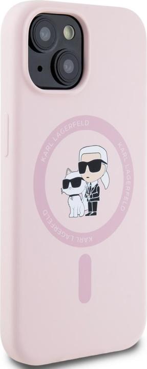 Immagine prodotto Karl Lagerfeld - Silicone MagSafe (KLHMP15MSCMKCRHP) - iPhone 15 Plus - Pink Karl&Choupette (Apple iPhone 15 Plus)
