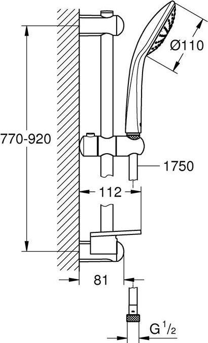 Image du produit Grohe Euphoria 110 Mono Set de barre de douche