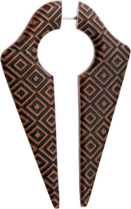 Immagine prodotto Star Piercing Fake Ohrgewicht Schlüsselloch Sumatra Batik aus Sawo Holz