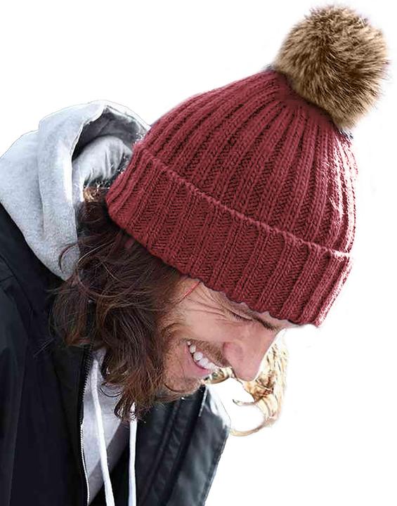 Image du produit Beechfield Bonnet tricoté avec pompon (Taille unique)