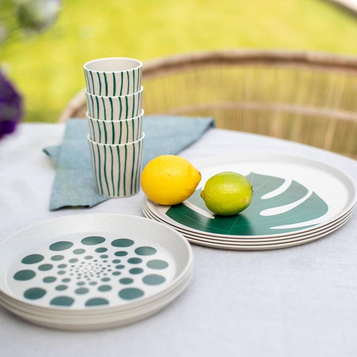Produktbild Koziol Speiseteller Connect Monstera 4 Stück,Beige/Grün (4 x, 25.50 cm)