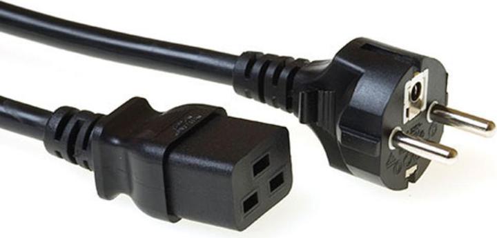 Actual product image Powercord mains connector CEE 7/7 male (straight) - C19 black 0.5 m (0.50 m)
