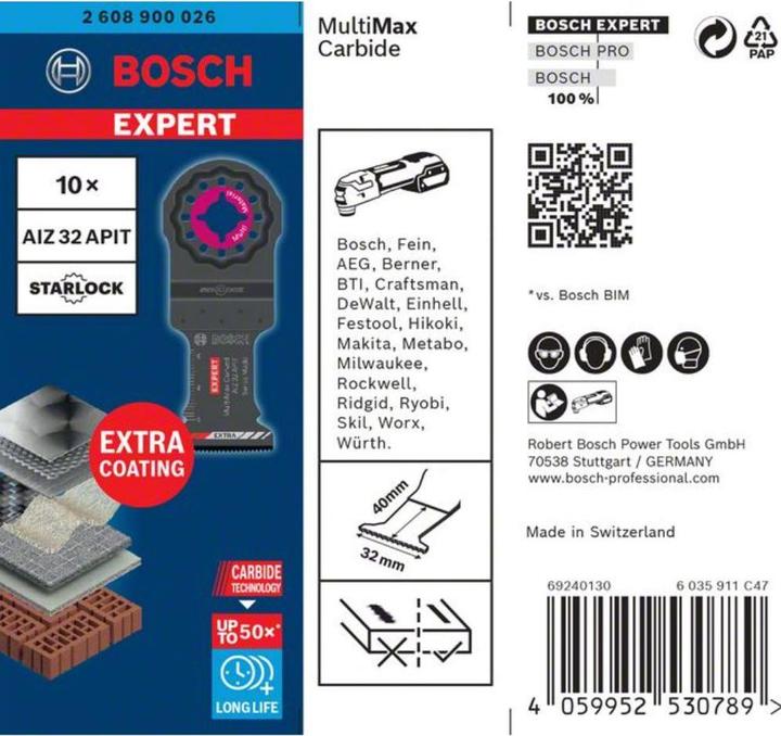 Actual product image Bosch Professional Zubehör EXPERT MultiMax AIZ 32 APIT blade for multifunction tools, 32 mm, 10 pieces