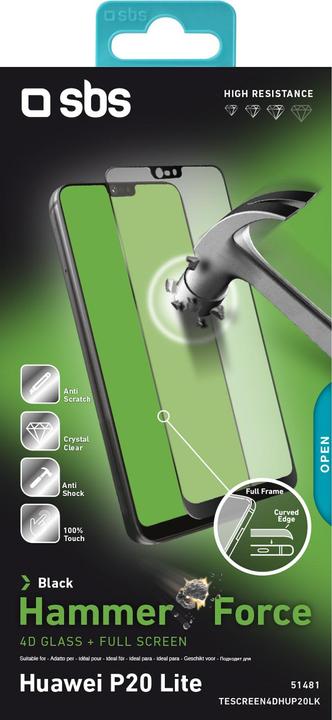 Immagine prodotto SBS Protettore di schermo in vetro pieno 4D per Huawei P20 Lite (1 Pezzo/i, Huawei P20 Lite)