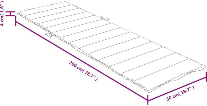 Actual product image VidaXL Sun lounger cushion fabric (200 x 50 x 4 cm)