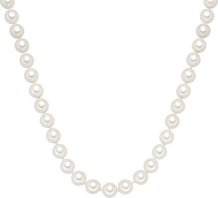 Lulu & Jane Damen Messing Muschelkernperle silber 45,0 cm Basiskette + 5,0 cm Verlängerung - 29467 (Messing, 45 - 50 cm)