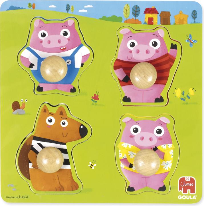 Immagine prodotto Goula Puzzle in legno per bambini Tre Porcellini (4 pezzi)