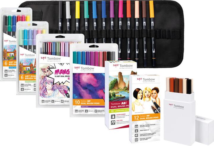 Actual product image Tombow Fibre-tip pens ABT Dual Brush 6 pieces. Grey (Black grey, 6 x)