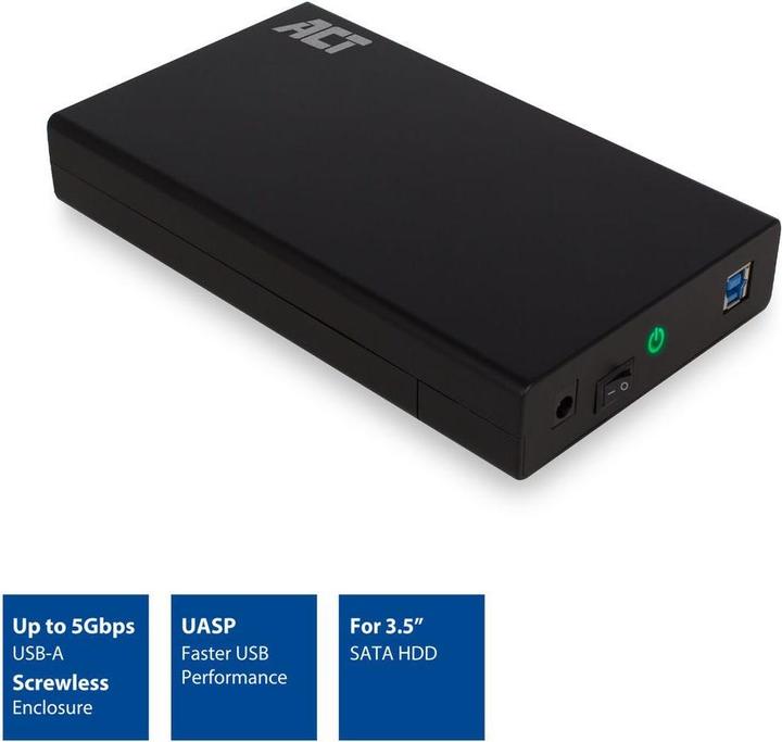 Immagine prodotto Contenitore per disco rigido SATA da 3,5", senza viti, USB 3.2 Gen1 (3.5")