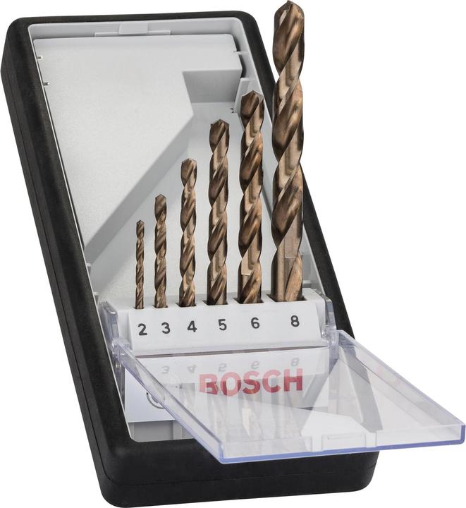 Bosch Professional Zubehör Set di punte elicoidali PRO in acciaio inox HSS-Co, 6 pezzi. (Ø2-8mm)