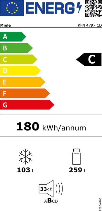 Energy Label Miele KFN 4797 CD (362 l)