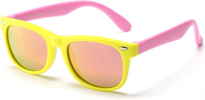 Immagine prodotto Techsuit - Occhiali da sole polarizzati (D802) - per bambini, protezione UV - Giallo / Rosa / Rosa