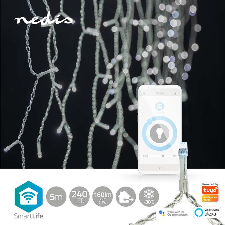 Image du produit Nedis SmartLife Décorative LED | Wi-Fi | Blanc froid | 240 LED | 5.00 m | Android™ / IOS (0.21 m)