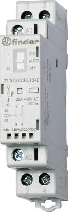 Immagine prodotto Finder Contattore di installazione 230VAC/DC, 1S+1Ö, LED 22.32.0.230.4540