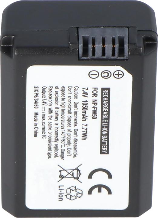 Image du produit AccuCell Batterie compatible avec Sony NP-FW50 Batterie NEX-3, Sony NEX-5, Alpha 55 (Batterie)
