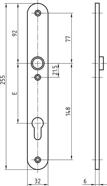 Immagine prodotto Glutz Etichetta per porta 5360 in acciaio inox spazzolato opaco 32x255x6mm (Set di piastre per porte)