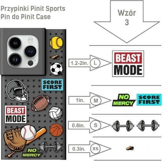 Produktbild Pinifit Zestaw Etui Pinit Dynamic + Sports Pin iPhone 14 Pro 6.1" czarny/black wzór 3 (Apple iPhone 14 Pro)
