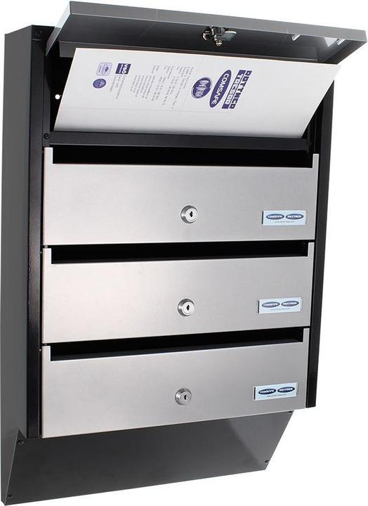 Immagine prodotto Rottner Cassetta postale piatta Depot con serratura a 4 cilindri argento/nero