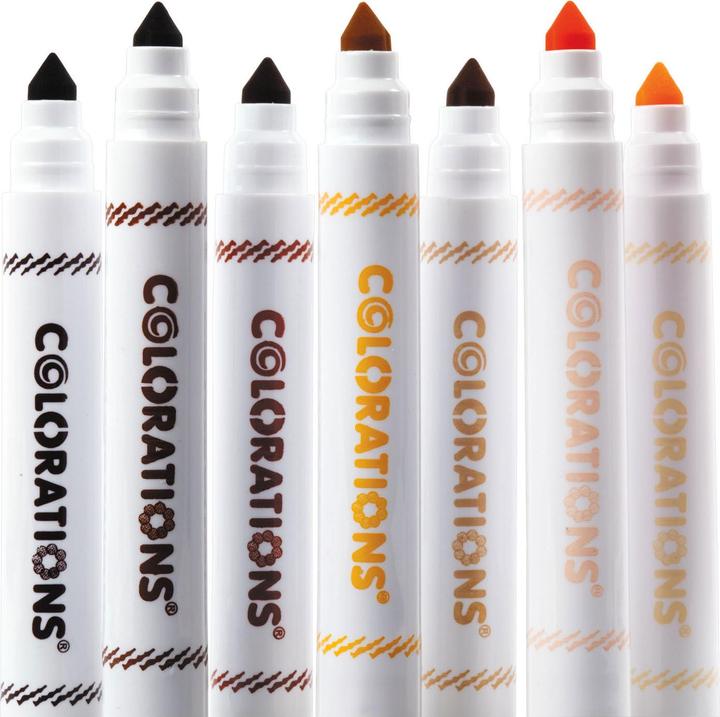 Actual product image Colorations Colourations - Chubby Felt Pens Skin Tones, 35 pcs. (Multicoloured, 35 x)