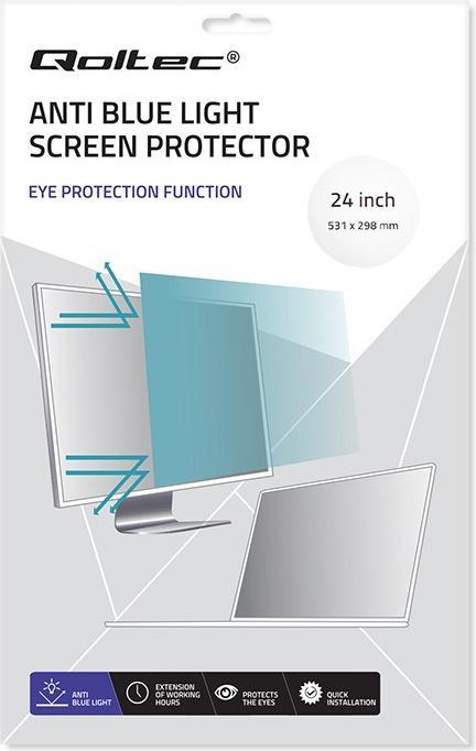 Productafbeelding Qoltec Blauwlichtfilter 24 | 16:9 | oogverzorging | ontspiegeld | mat | per monitor (24", 16 : 9)