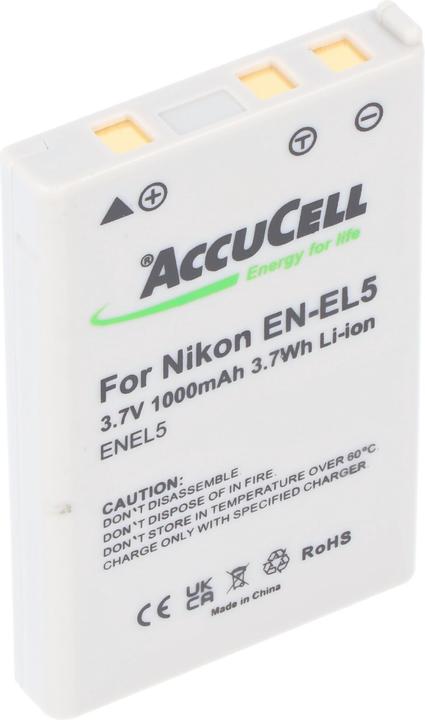 Immagine prodotto AccuCell Batteria adatta per Nikon EN-EL5, Duracell CP1 (Accumulatore di carica elettrica)