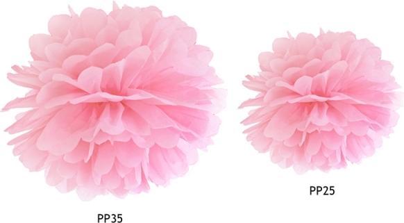 Image du produit Partydeco Papier tissu Pompom, light pink, 25cm (1 pkt / 1 pc.)