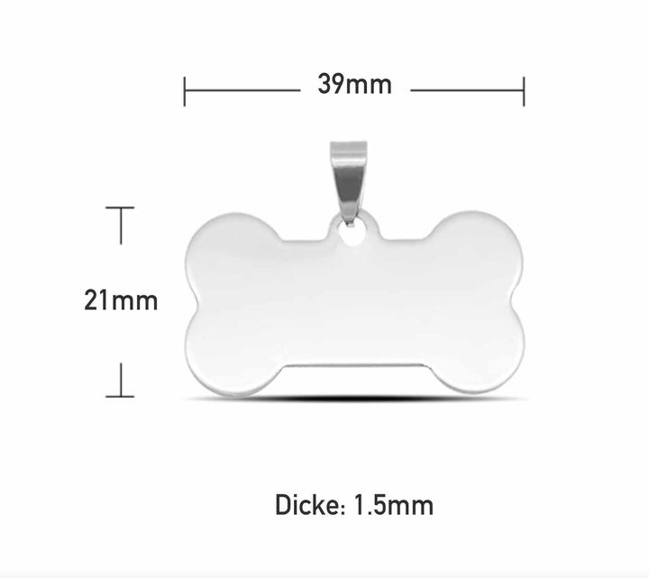 Image du produit XTool Étiquette pour chien en acier inoxydable en forme d'os - 10 pcs