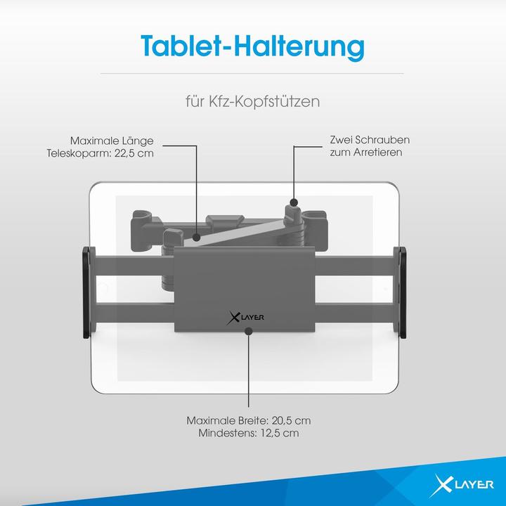 Actual product image Xlayer Tablet Holder for Car Headrests Black