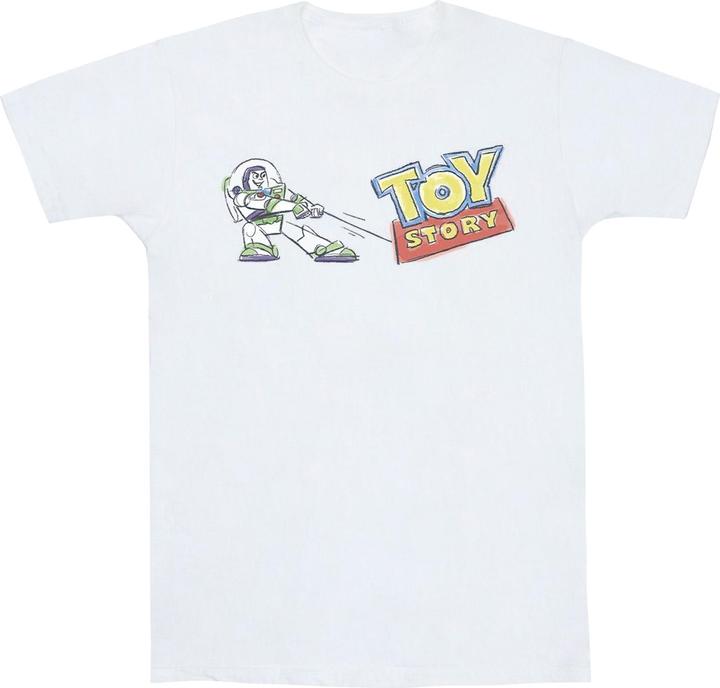 Actual product image Disney Mens Toy Story Buzz Pulling Logo T-Shirt (XL)