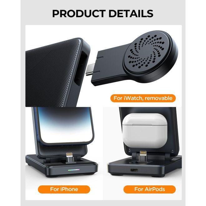 Image du produit Joyroom JR-WQS02 Station de charge pliable 4 en 1 (version Lightning) (15 W)