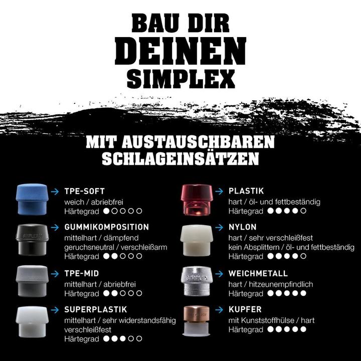 Actual product image Halder SIMPLEX-Plusbox starter kit, SIMPLEX soft-face mallet D60, rubber composition with stand / (2600 g)