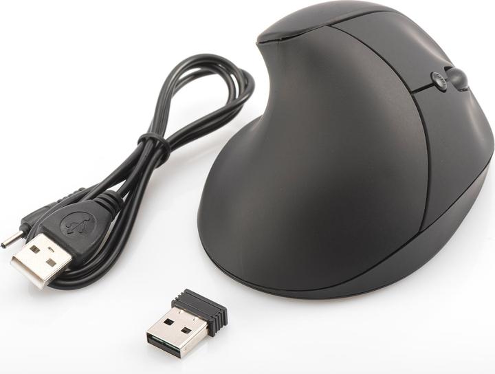 Actual product image Digitus Ergonomic vertical wireless 6 buttons 1600 dpi black (Wireless)