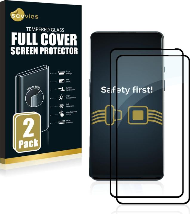 Produktbild Savvies Full-Screen Displayschutz Panzerglas Schutzglas (2 Stück, OnePlus 9)