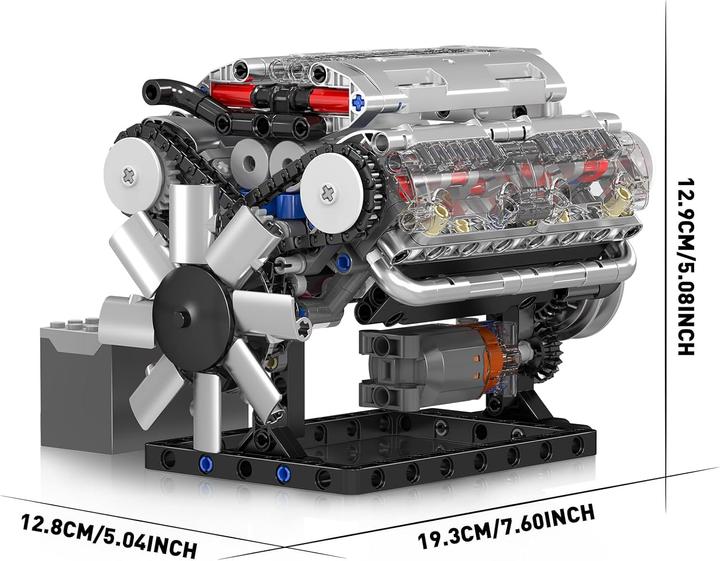 Actual product image Mould King 8-cylinder V-engine