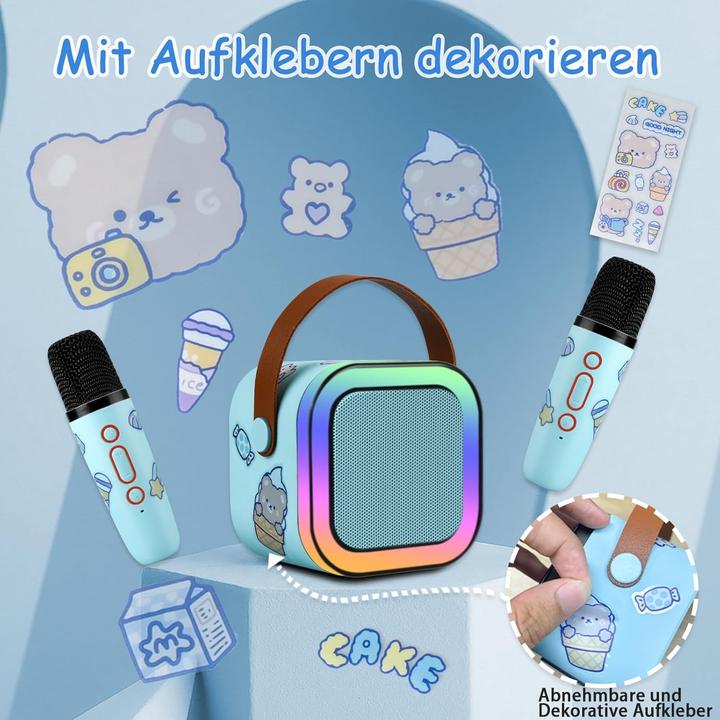 Image du produit Lamjad Kinder Karaokemaschine mit zwei drahtlosen Mikrofonen