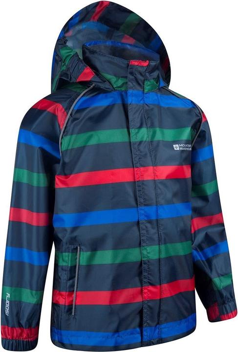 Actual product image Mountain Warehouse Childrens/Kids Contrast Striped Waterproof Jacket (128)