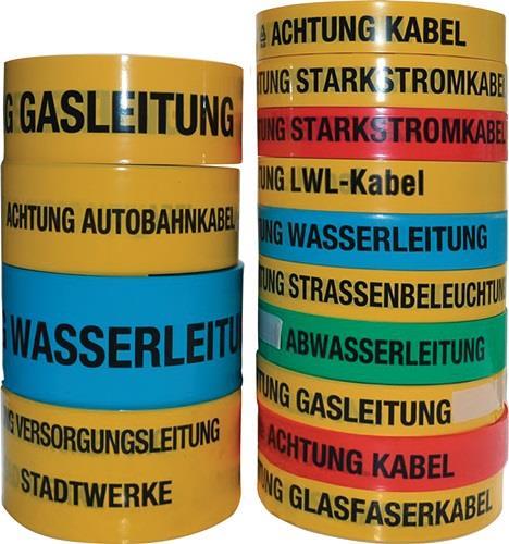Produktbild Multicoll Trassenwarnband Aufdruck Achtung D. Telekom Kabel Breite 50 mm Länge 250 m gelb (50 mm)