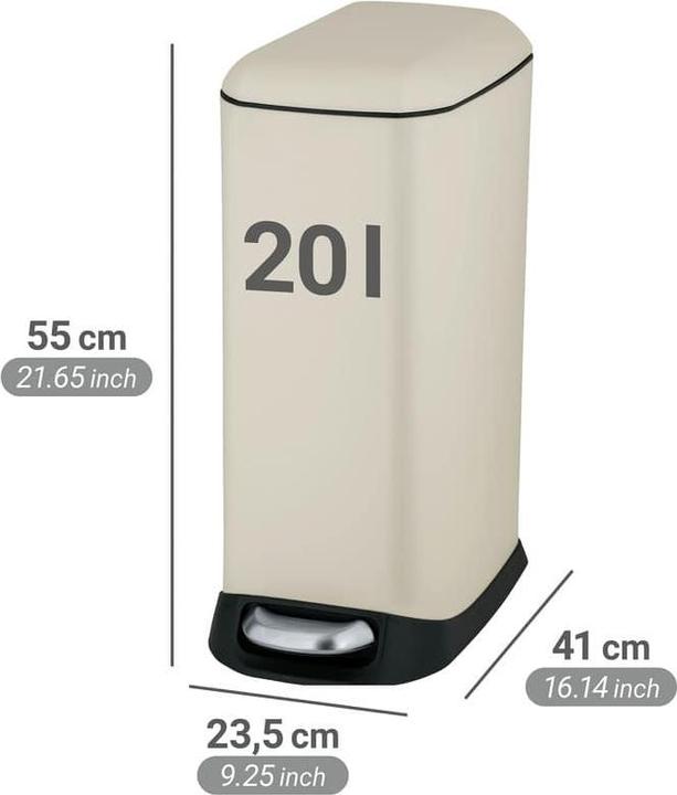 Image du produit Wenko Poubelle à pédale Design Easy-Close (20 l)