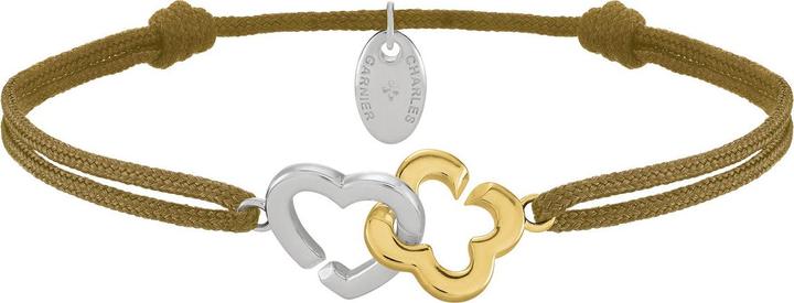 Charles Garnier PASSION Herz- und Kleeblatt-Armband aus goldenem Silber (Silber)