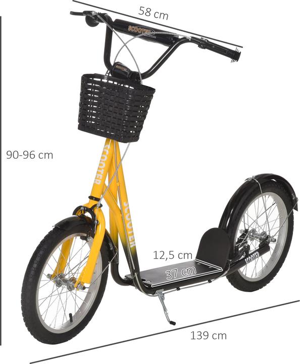 Produktbild Homcom Kinderscooter Metall, Kunststoff Orange+Schwarz