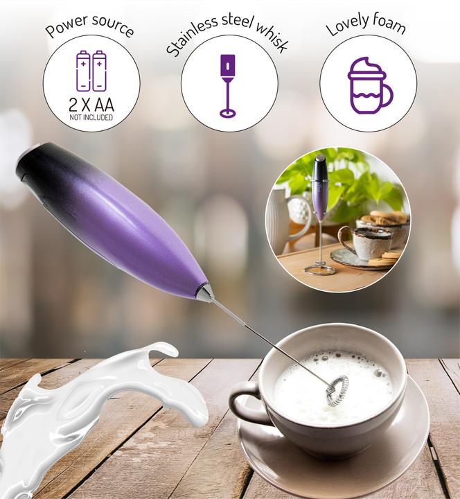 Actual product image Adler AD 4499 Milk frother with a stand, Black/Purple