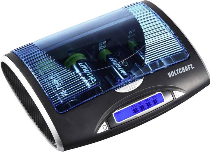 Actual product image Voltcraft Universal charger P600-LCD with USB (4 pcs., AA, AAA, 9V Block, C, D, Chargers without battery)